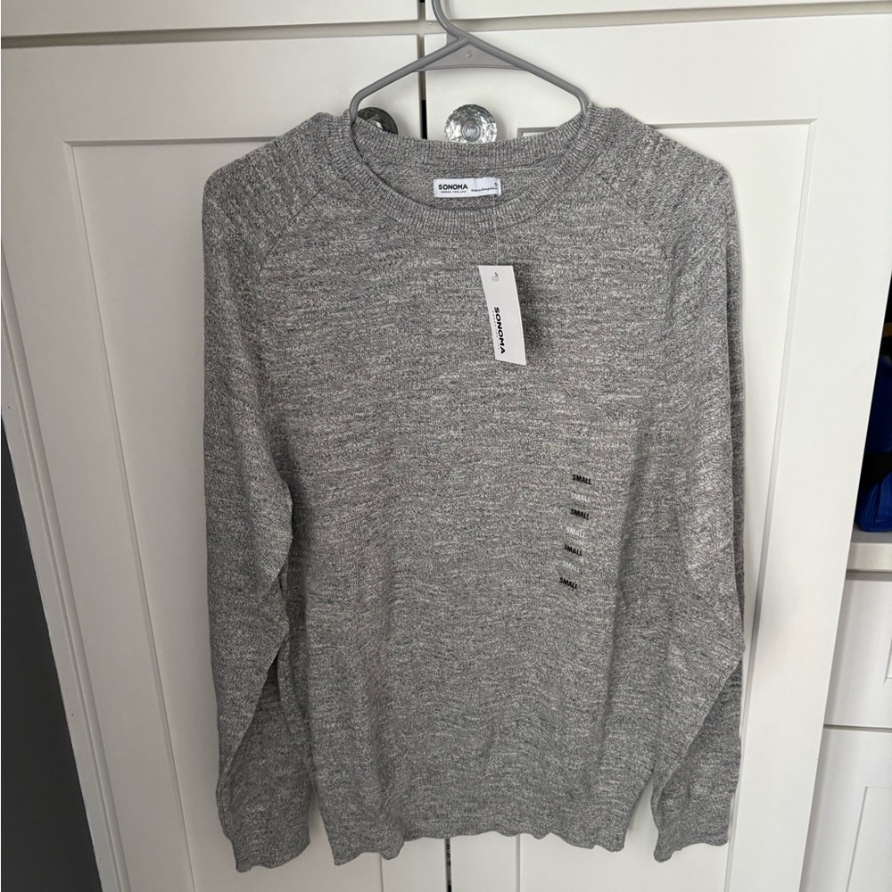 Williams Sonoma Men's Heather Gray Crewneck Sweater